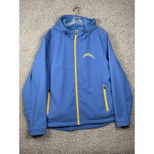 Los Angeles Chargers NFL Full Zip Hooded Fleece Lined Coat Jacket Mens XL Bolt